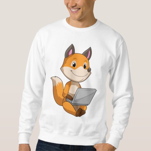 Sweatshirt Renard avec ordinateur portable (Devant)