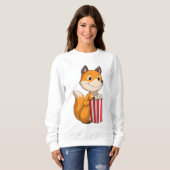 Sweatshirt Renard avec Popcorn (Devant entier)