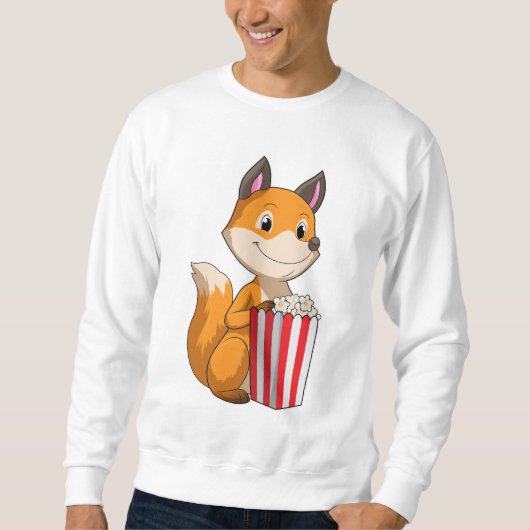 Sweatshirt Renard avec Popcorn (Devant)