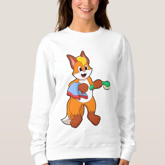 Sweatshirt Renard avec serviette et brosse (Devant)