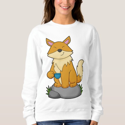 Sweatshirt Renard avec tasse de café (Devant)