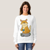 Sweatshirt Renard avec tasse de café (Devant entier)