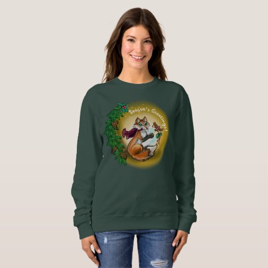 Sweatshirt Renard cadeau de vacances (Devant entier)