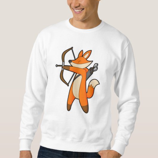 Sweatshirt Renard comme Archer avec flèche et Bow (Devant)