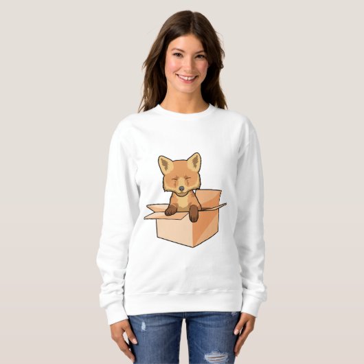 Sweatshirt Renard comme bébé dans la boîte (Devant entier)