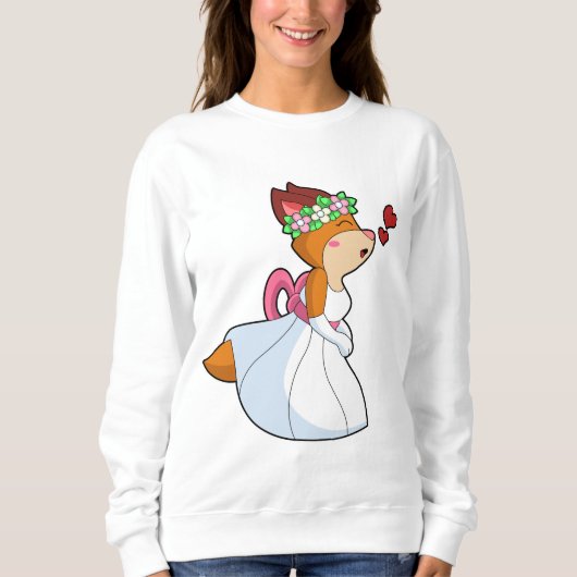 Sweatshirt Renard comme mariée avec robe Mariage & Flower wre (Devant)