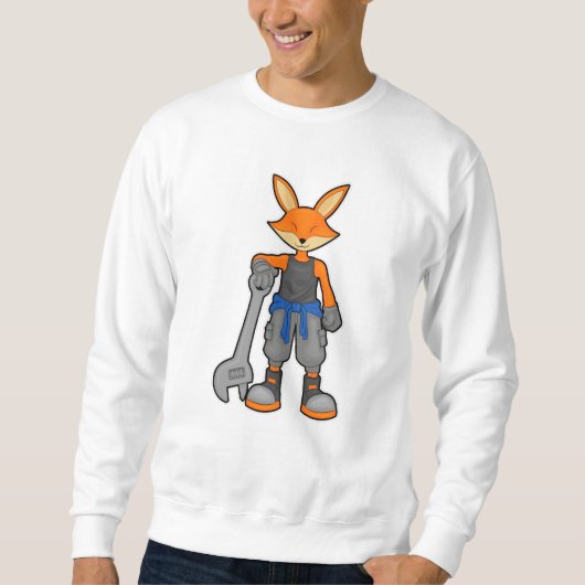 Sweatshirt Renard comme Mécanique avec Spanner (Devant)