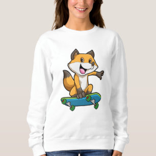 Sweatshirt Renard comme patineur avec skateboard
