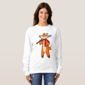 Sweatshirt Renard en guerrier avec épée et écharpe (Devant entier)