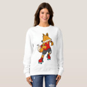Sweatshirt Renard en patinage avec roulettes (Devant entier)