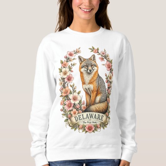 Sweatshirt Renard Fleur de Pêcher du Delaware (Devant)