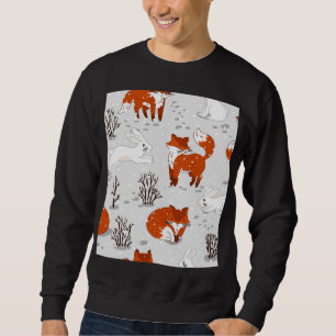 Sweatshirt Renards d'hiver Bunny Motif sans couture