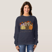 Sweatshirt Rencontre-moi au Patch Imprimé léopard mignon d'au (Devant entier)