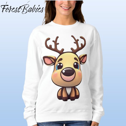 Sweatshirt Rennes, Cerf De Bébé, Faune, Adulte De Doe, 🦌 Drô