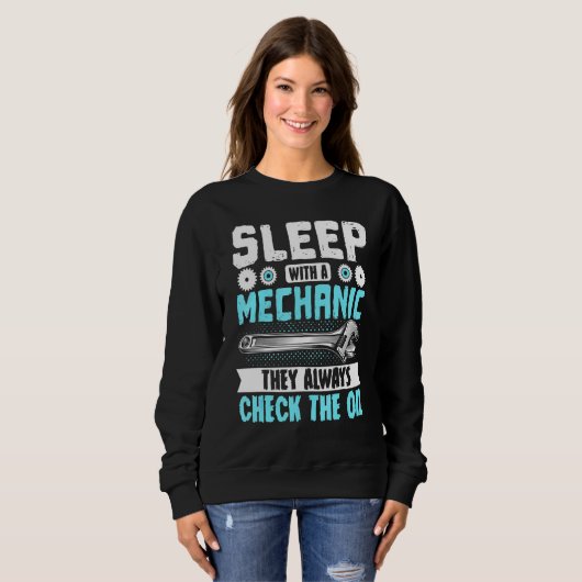 Sweatshirt Réparateur De Voiture Diesel Sommeil Avec Un Mécan (Devant entier)