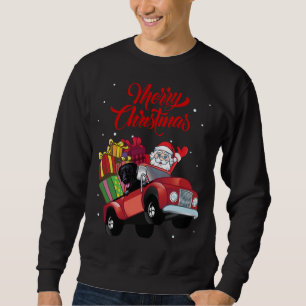 Sweatshirt Réparateur Revêtu Avec Père Noël En Camion Rouge
