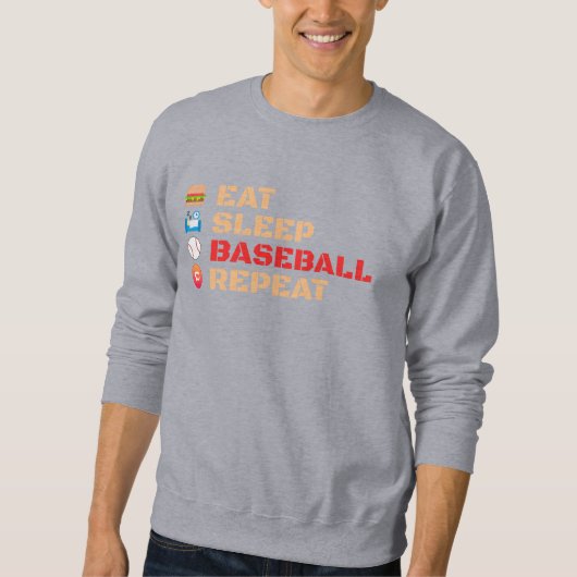Sweatshirt Répéter le baseball du sommeil (Devant)