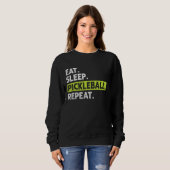 Sweatshirt Répéter le pickleball du sommeil - Graphisme en dé (Devant entier)