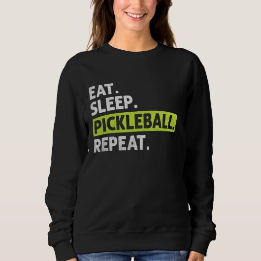 Sweatshirt Répéter le pickleball du sommeil - Graphisme en dé (Devant)