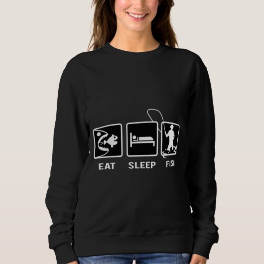 Sweatshirt Répéter le poisson de sommeil de manger 606 (Devant)