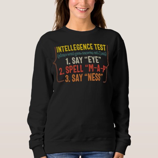 Sweatshirt Réponse du test de l'intelligence du père Fête des (Devant)