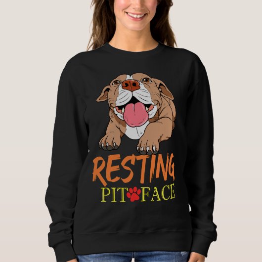 Sweatshirt Repose Pit Face Pitbull Pit Bull Terrier Produit (Devant)