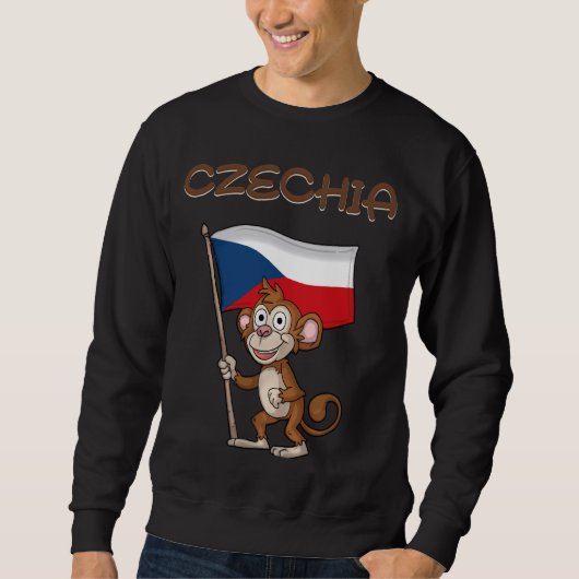 Sweatshirt République tchèque Fan République tchèque Monkey (Devant)