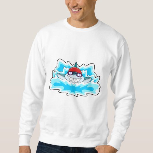 Sweatshirt Requin à nager avec lunettes de natation (Devant)