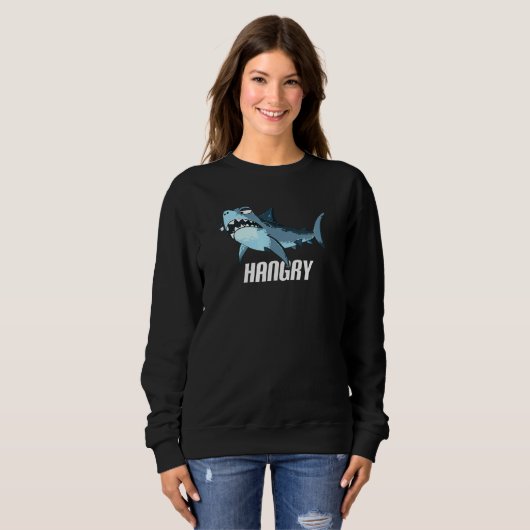 Sweatshirt Requin affamé - Humour de requin affamé (Devant entier)