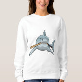 Sweatshirt Requin au baseball avec batte de baseball (Devant)
