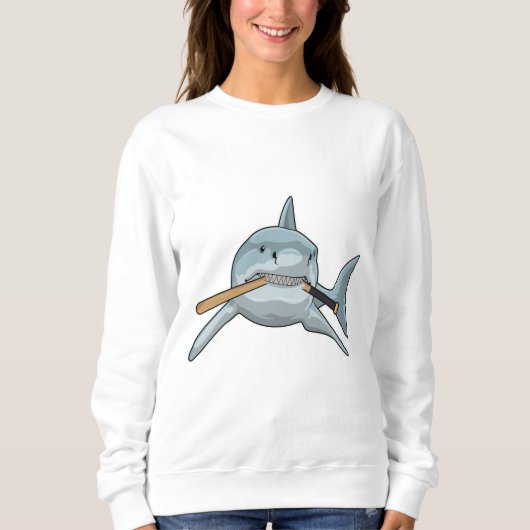Sweatshirt Requin au baseball avec batte de baseball (Devant)