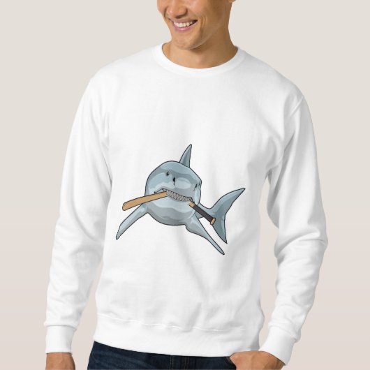 Sweatshirt Requin au baseball avec batte de baseball (Devant)