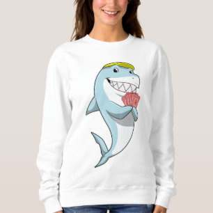 Sweatshirt Requin au Poker avec cartes de Poker