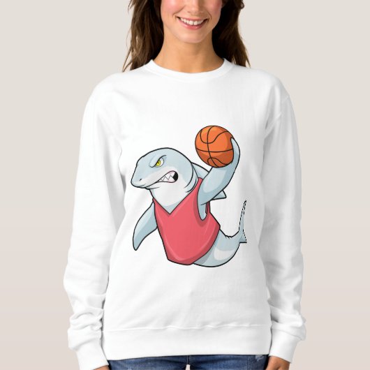 Sweatshirt Requin aux sports avec basket-ball (Devant)