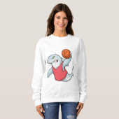 Sweatshirt Requin aux sports avec basket-ball (Devant entier)