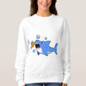 Sweatshirt Requin avec pizza comme appât (Devant)