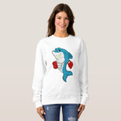 Sweatshirt Requin en boîte avec gants de boxe (Devant entier)