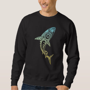Sweatshirt Requin en hausse tribal hawaïen polynésien Maori