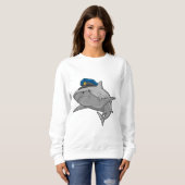 Sweatshirt Requin en tant que policier Police (Devant entier)
