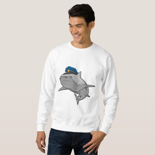 Sweatshirt Requin en tant que policier Police (Devant entier)