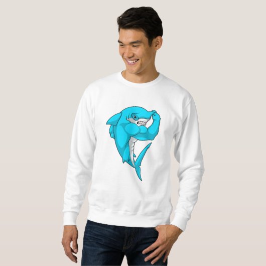 Sweatshirt requin-marteau en tant que culturiste au Bodybuild (Devant entier)