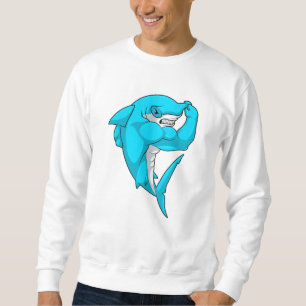 Sweatshirt requin-marteau en tant que culturiste au Bodybuild