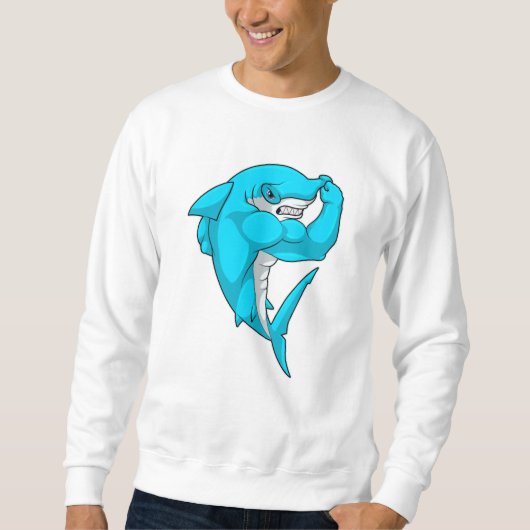 Sweatshirt requin-marteau en tant que culturiste au Bodybuild (Devant)