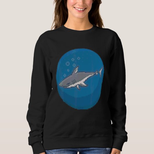 Sweatshirt Requin pixel sous-marin (Devant)