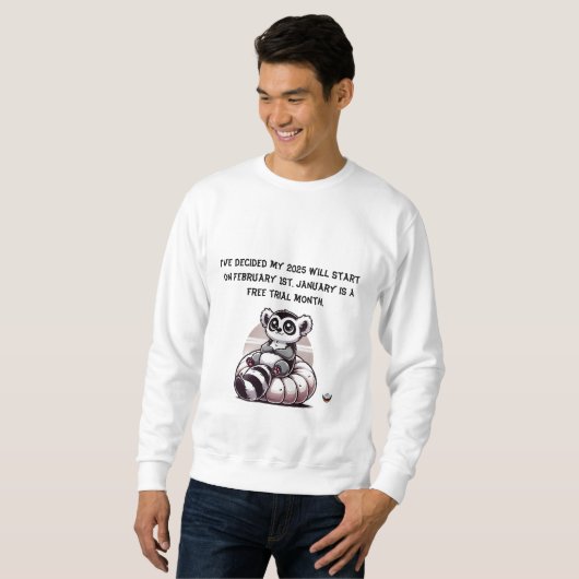 Sweatshirt Résolution drôle du Nouvel An (Devant entier)