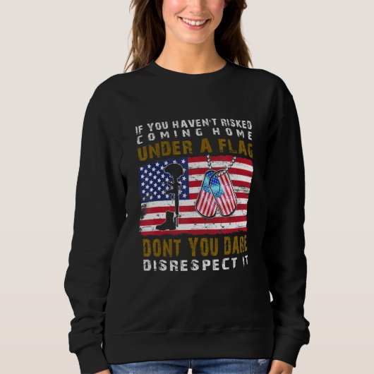 Sweatshirt Respectez Le Drapeau Américain Fier Les Bottes D'A (Devant)