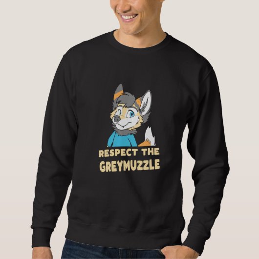 Sweatshirt Respectez Le Greymuzzle Vieux Fursuiter Cute Owo F (Devant)