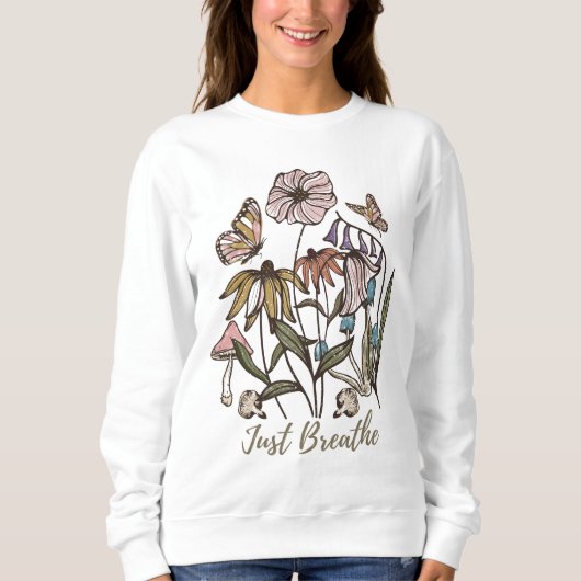 Sweatshirt Respirer-Fleur sauvage-Yoga-Nature-Mignonne (Devant)