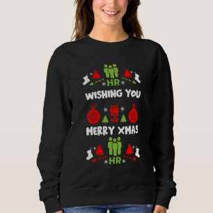 Sweatshirt Ressources humaines Dons de Noël laid Père Noël