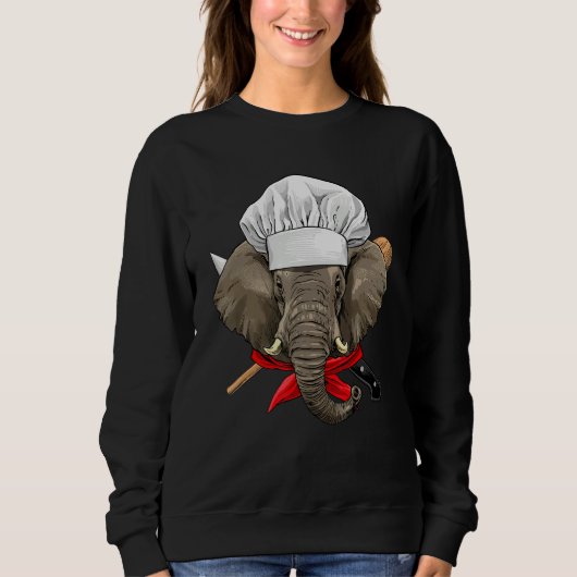 Sweatshirt Restaurant Elephant Chef Kitchen Cook Culinary Coo (Devant)